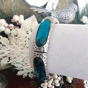 Teal Siver tone Bracelet